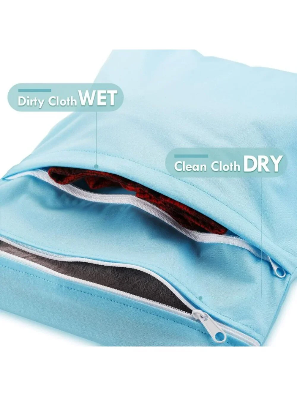 6 Pack Waterproof Reusable Wet Dry Bags for Cloth Diapers & Storage Solutions